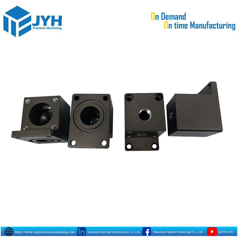 Support de support en aluminium usiné CNC avec précision personnalisée avec alésage à bride et trous de montage