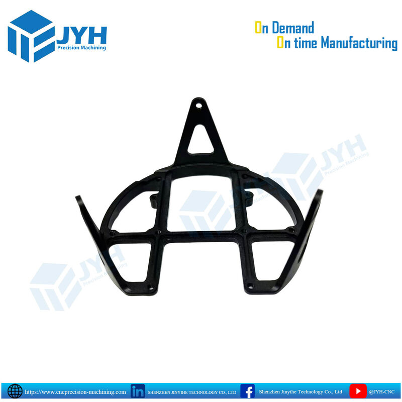 Support de montage structurel en aluminium usiné CNC de haute précision avec finition anodisée noire mate